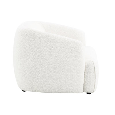 Chaise blanche en tissu chatoyant, fabrication en coussins serrés, mousse complète, structure en contreplaqué, pieds en plastique, chaise chatoyante en tissu, coussins, structure en bois synthétique
