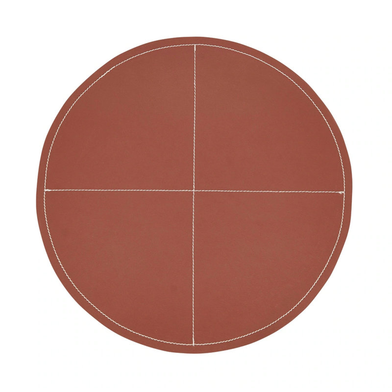 Calliope 100% Polyurethane No Pattern Round Placemat, Brown