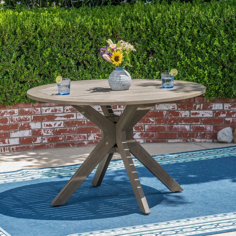 George Oliver Foxborough Acacia Outdoor Dining Table & Reviews | Wayfair
