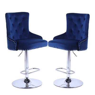 Tabouret de bar pivotant en velours Avryn