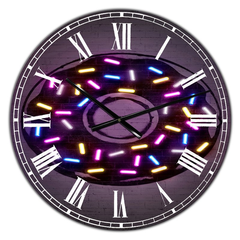 Grande horloge murale Neon Sugar Fantasy Donut, Petit