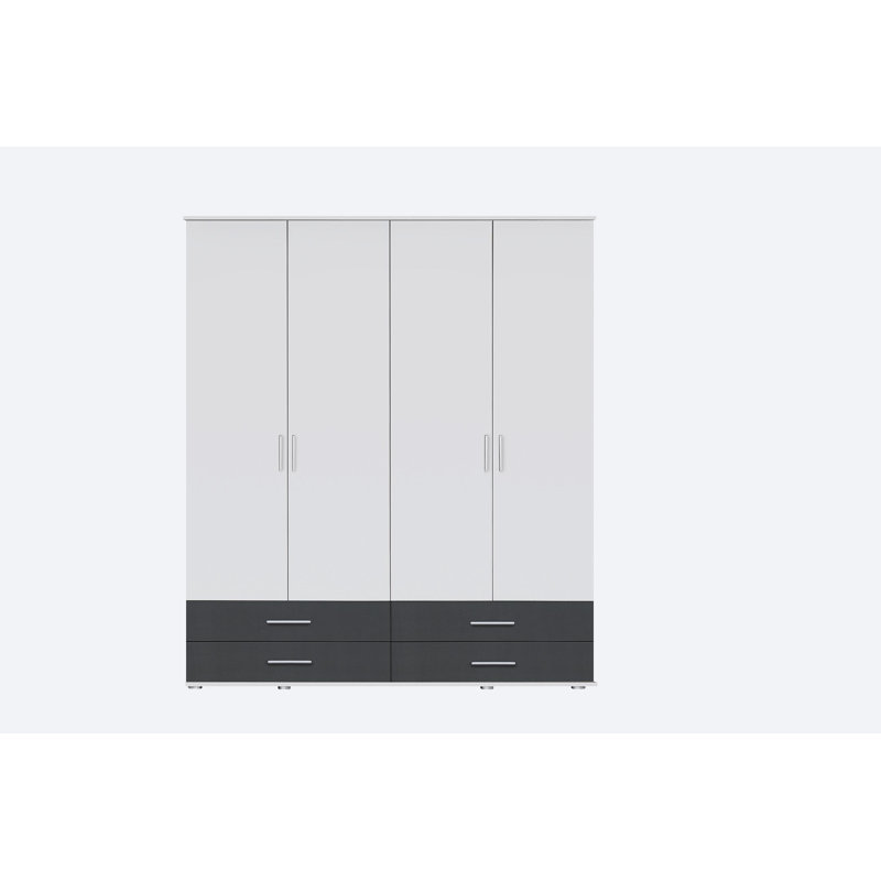 Rasant 4 Door Wardrobe, White / Black