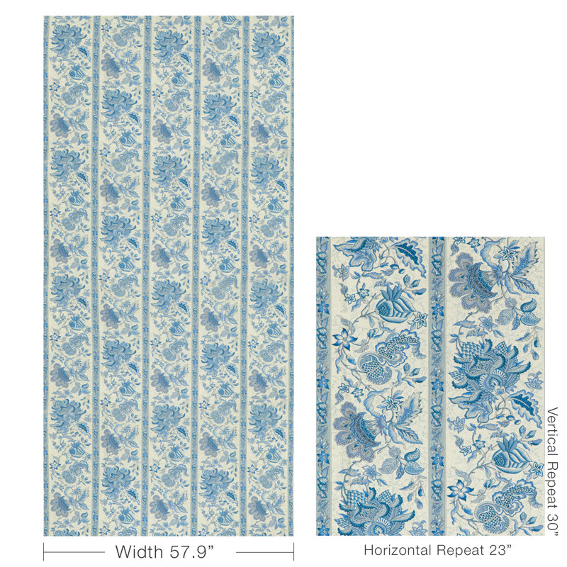 Louverne Montflours Print Fabric, Blue