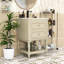 Meuble-lavabo compact avec lavabo en céramique, tablette inférieure, tiroirs basculants et en forme de U-1887452339