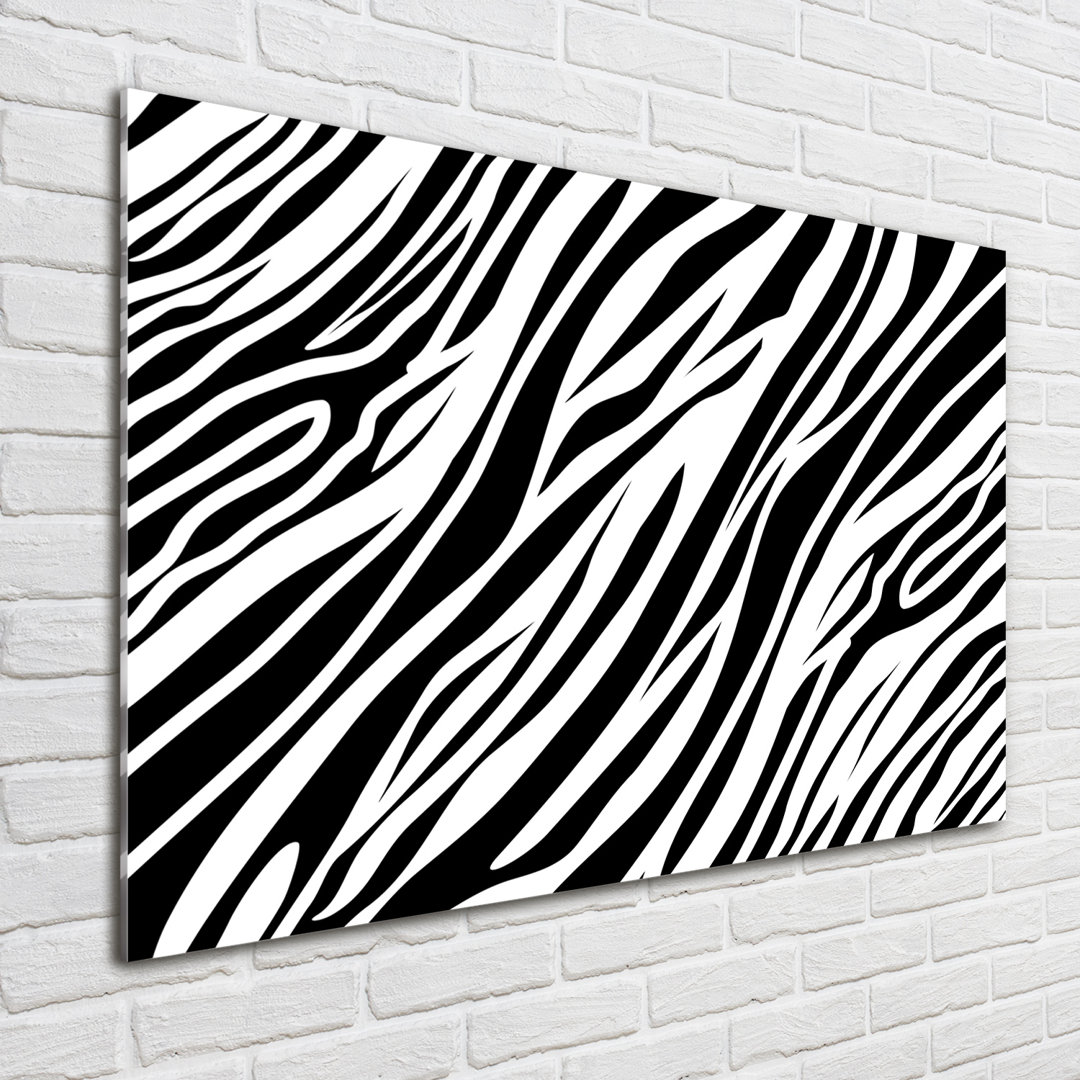 Glasbild Zebra Background