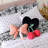 Betsey Johnson Velvet Bow Pink Novelty Pillow