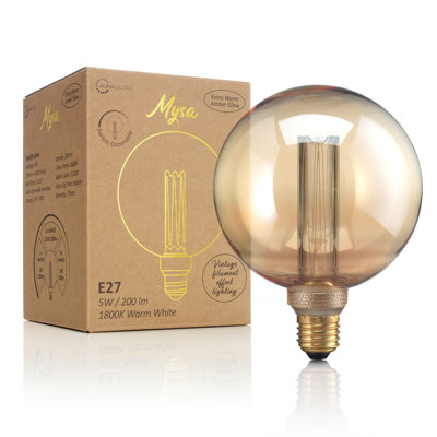 Fulbright 5W E27 Dimmable LED Vintage Edison Globe Light Bulb Amber