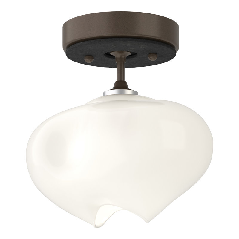 Ume Frosted Glass 1 - Light Semi Flush Mount, Bronze, Black