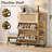 Narrow Shoe Cabinet With Bench & 3 Flip Louvered Doors For Entryway-751163049