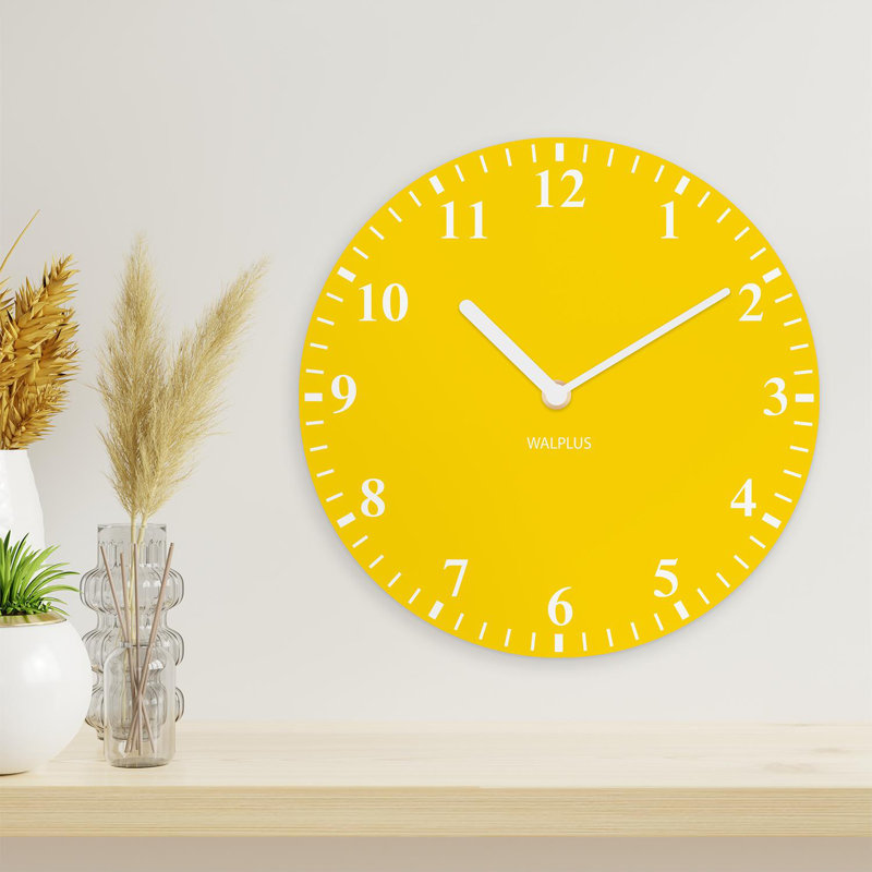 Solid Color Classic MDF Wall Clock, Yellow