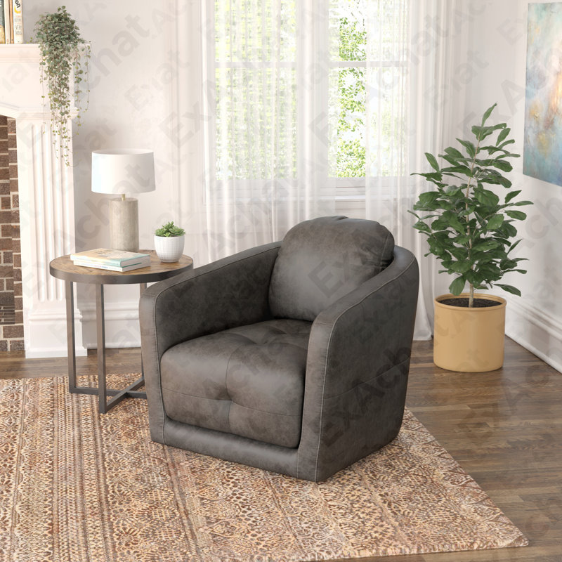 Gray Swivel Accent Chair