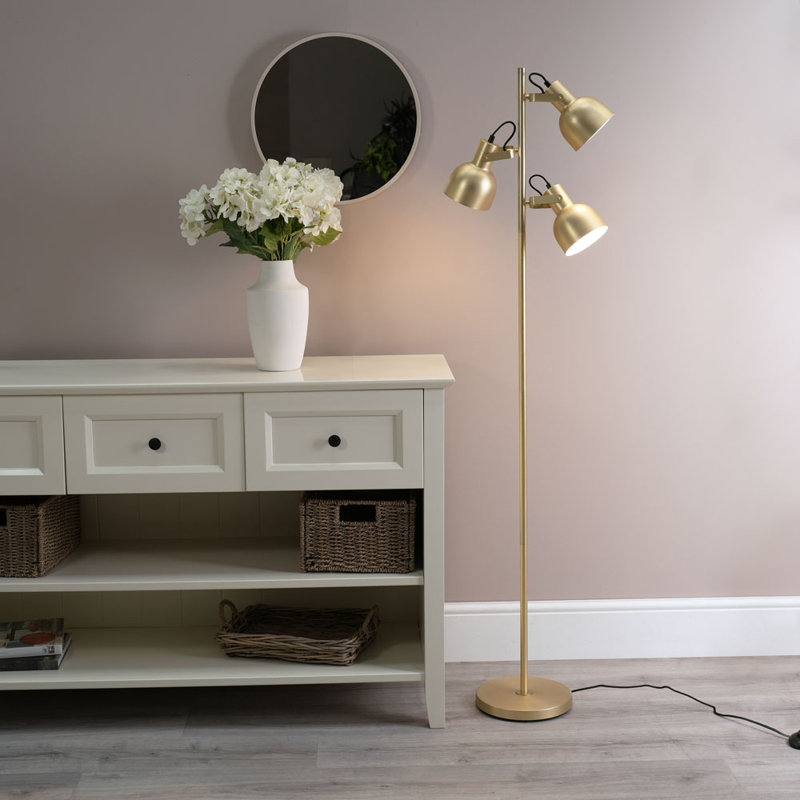 Abdija 162cm Traditional Floor Lamp, No, Gold