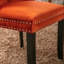 Chaise rembourrée capitonnée en velours de bois massif