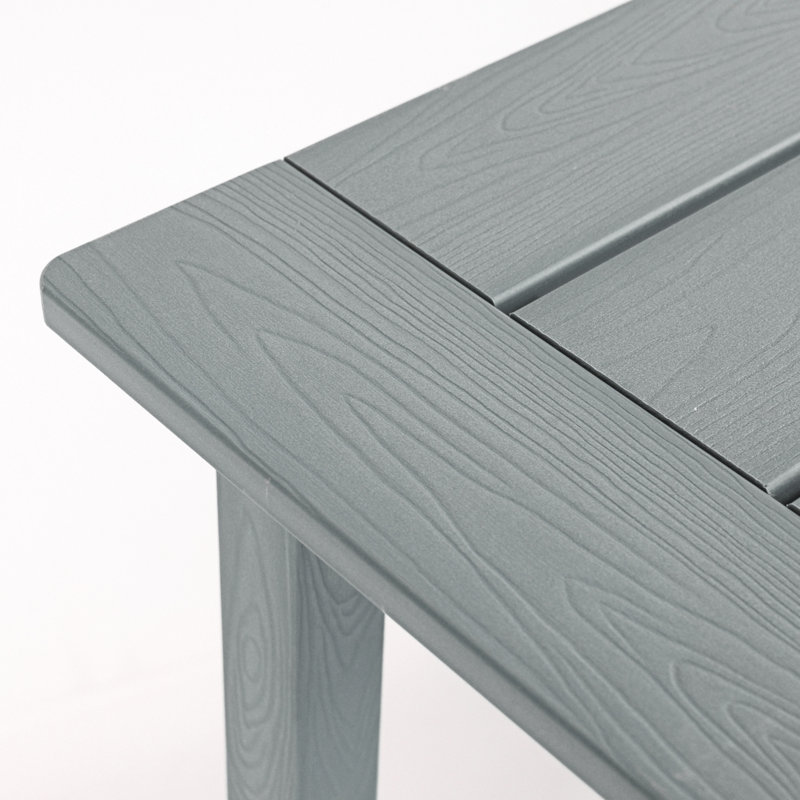 Outdoor 48'' Patio HDPE Adirondack 2-Tier Shelf Console Table, Rectangular Table Side Table, All-Weather Resistance, Gray