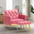 Zianny Velvet Accent Chair with Ottoman-673816103