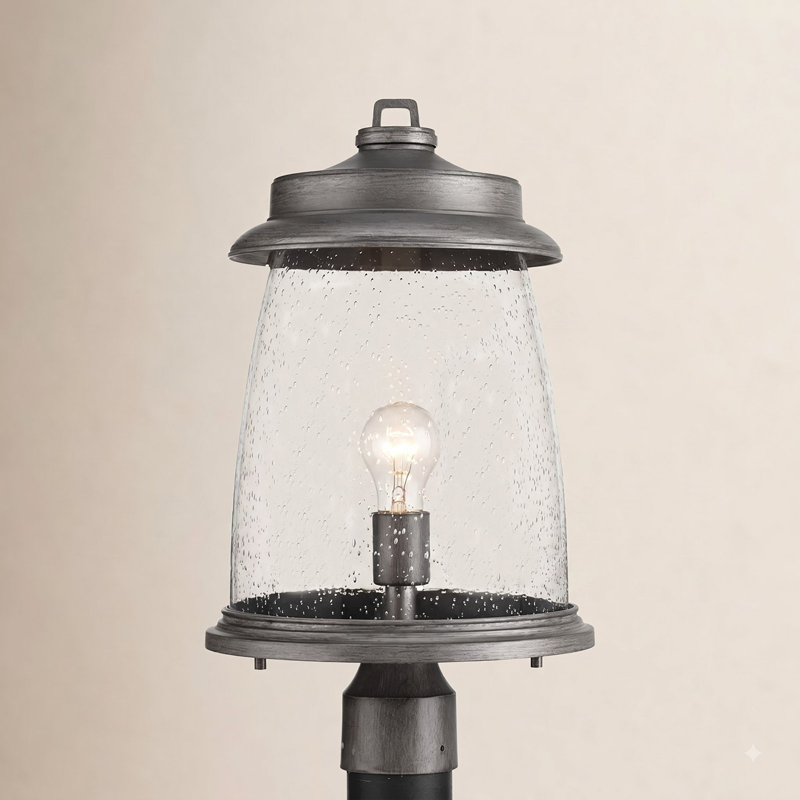Cedrick Seeded Outdoor Lantern Head, Antique Pewter