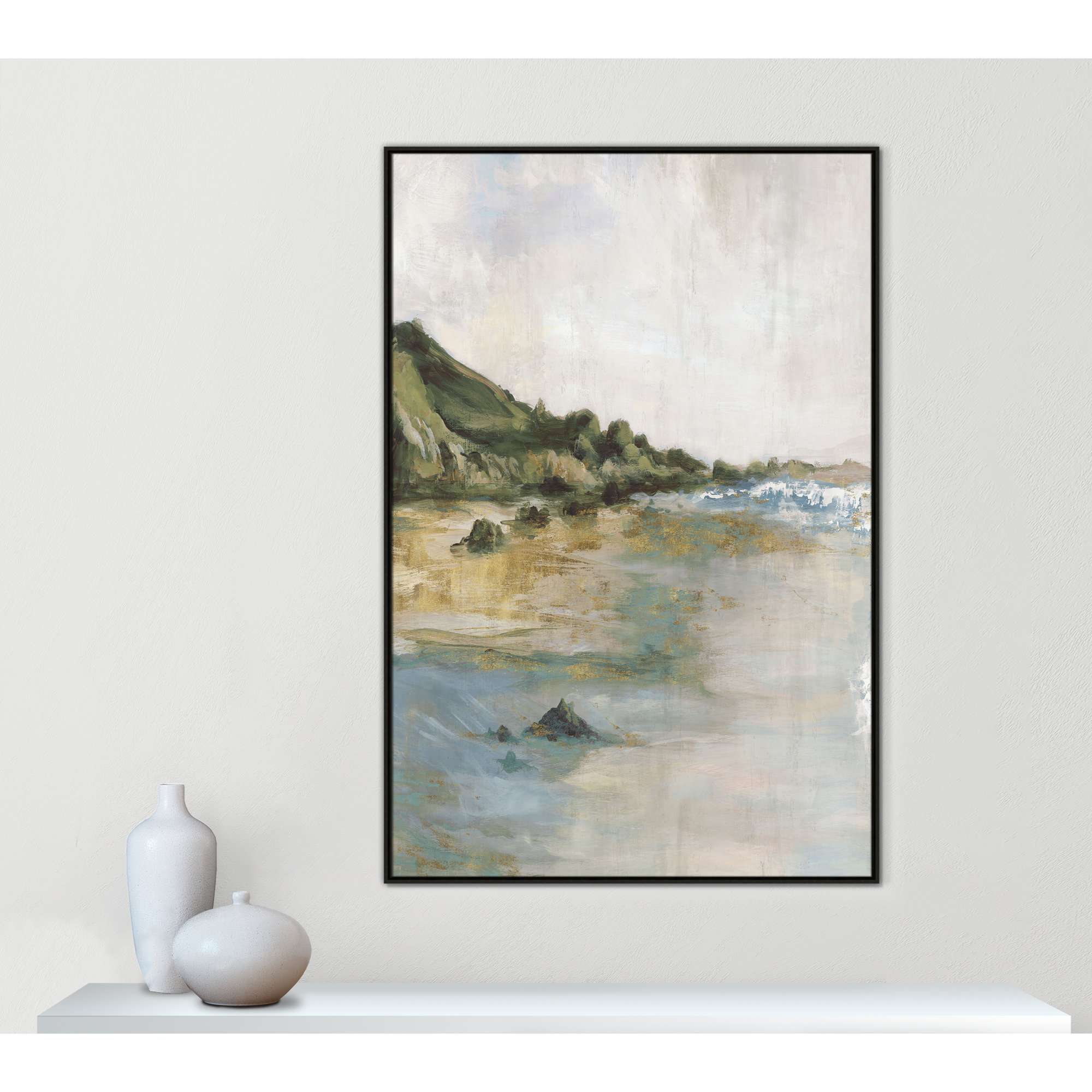 Tide’s Edge Print by , 61.5" H x 41.5" W, Espresso