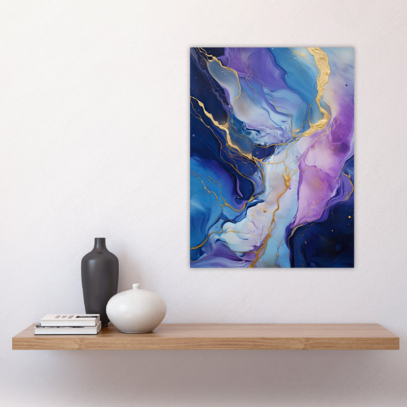 Wall Art Print Fluid Stone Crystal Abstract Artwork Painting Poster