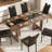 7 Pieces Dining Table & Chairs Set, 71" Rectangle Dining Table With Wooden-Leg, Kitchen Table with 6 Chairs For Dining Room, Living Room, Restarant, Or Canteen-123041113