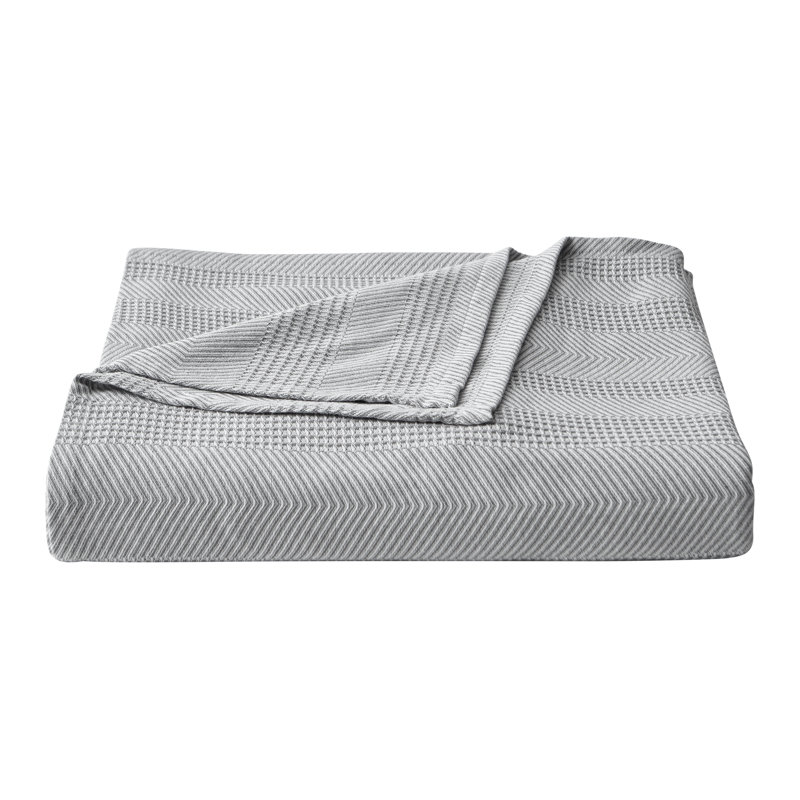 Chevron Stripe Grey Full/Queen Ultra-Soft Cotton Blanket