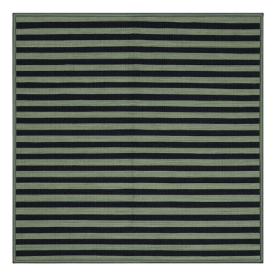 Machine Washable Horizontal Stripes Green Area Rug