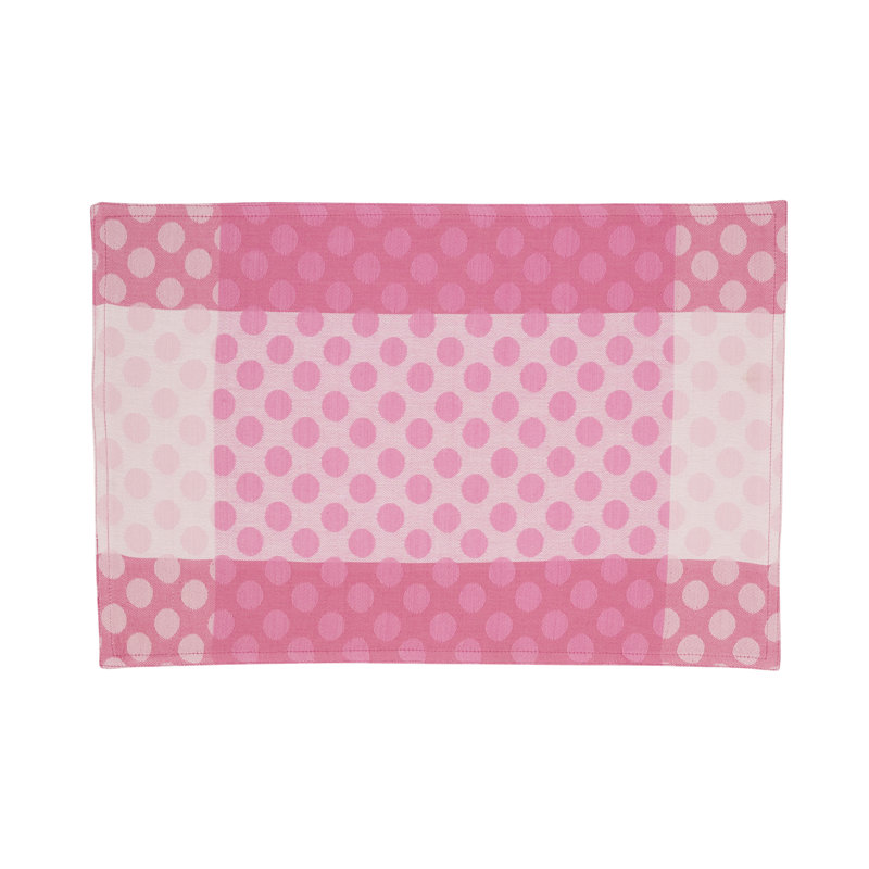 Playful Polka Dot Placemat and Napkin Set, Pink