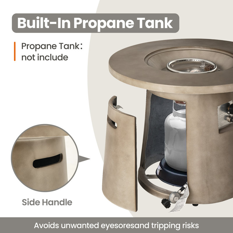 Outdoor Concrete Propane Fire Pit Table