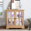 Vitrine lumineuse polyvalente avec finition chêne et porte magnétique de qualité antique