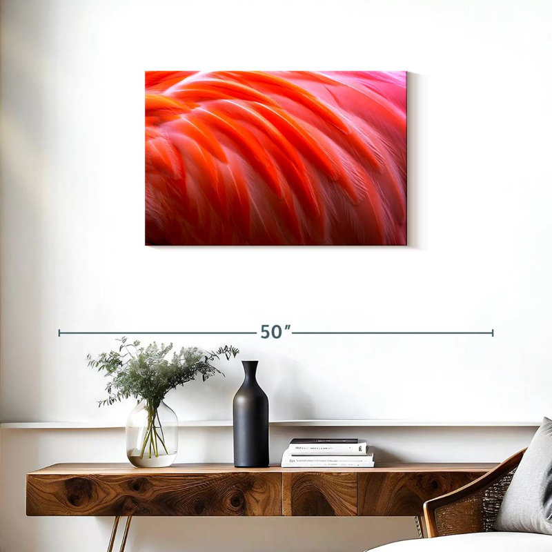 Brampt Bright Pink Flamingo Feathers, 20" H x 30" W