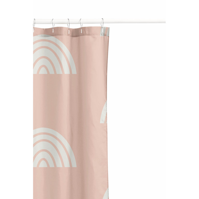 Bows Ultra-Thin Lightweight Shower Curtain, Pink/Ivory