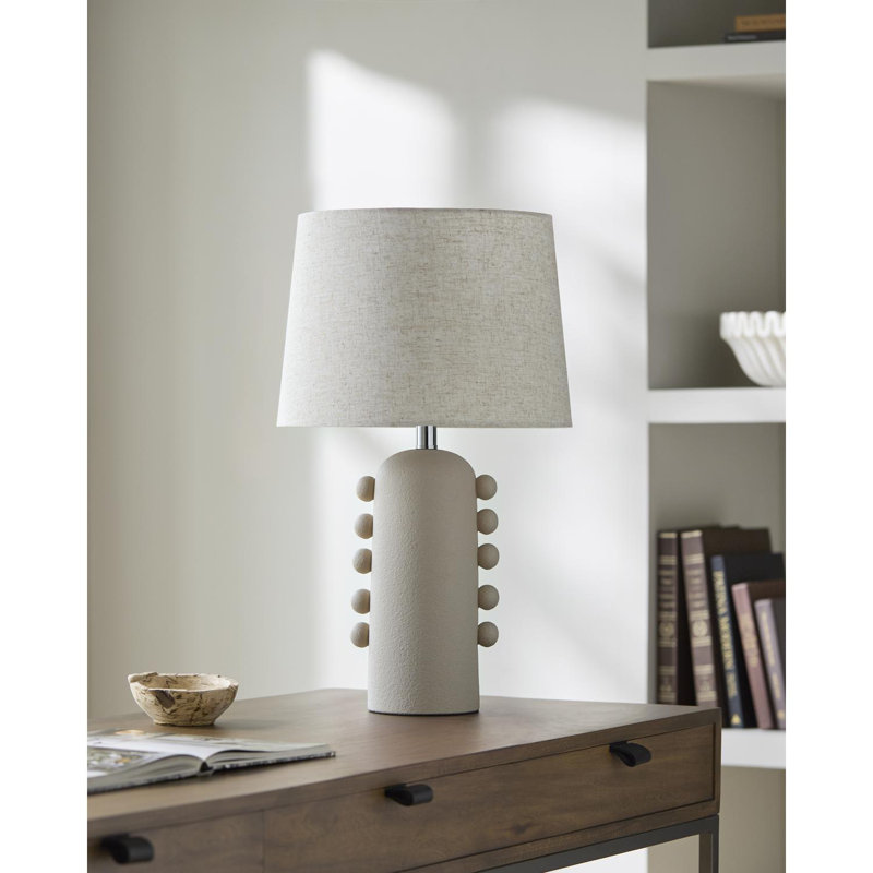 Eilee Accent Table Lamp, White, White