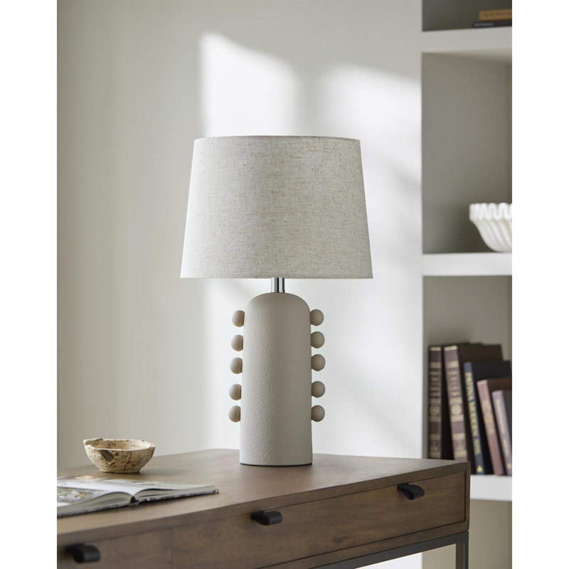 Eilee Accent Table Lamp, White, White