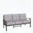 70" 3-Seat All-Weather Metal Patio Sofa with Gray Cushions, Khaki Frame-2121090568