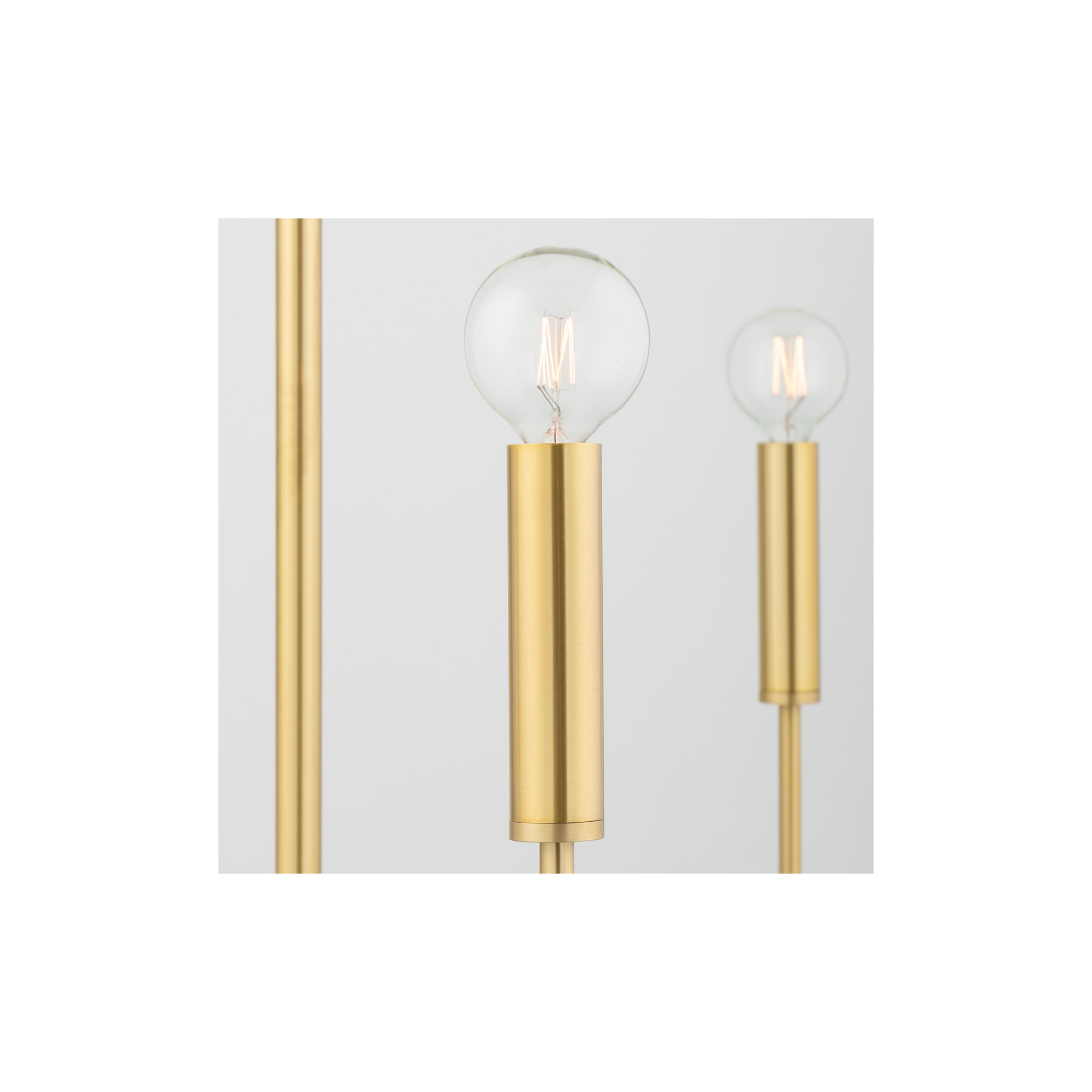8 - Light Metal Chandelier, Aged Brass