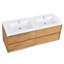 Meuble-lavabo moderne peu encombrant avec lavabo en bois de chêne doré et résine