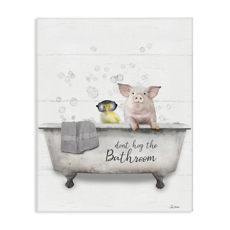 «Don't Hog Bathroom» par Lori Deiter, H 20 po x l 16 po