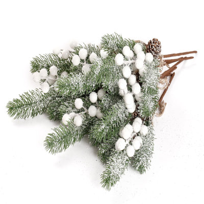 Ensemble de branches de baies blanches avec cônes pour décoration des Fêtes