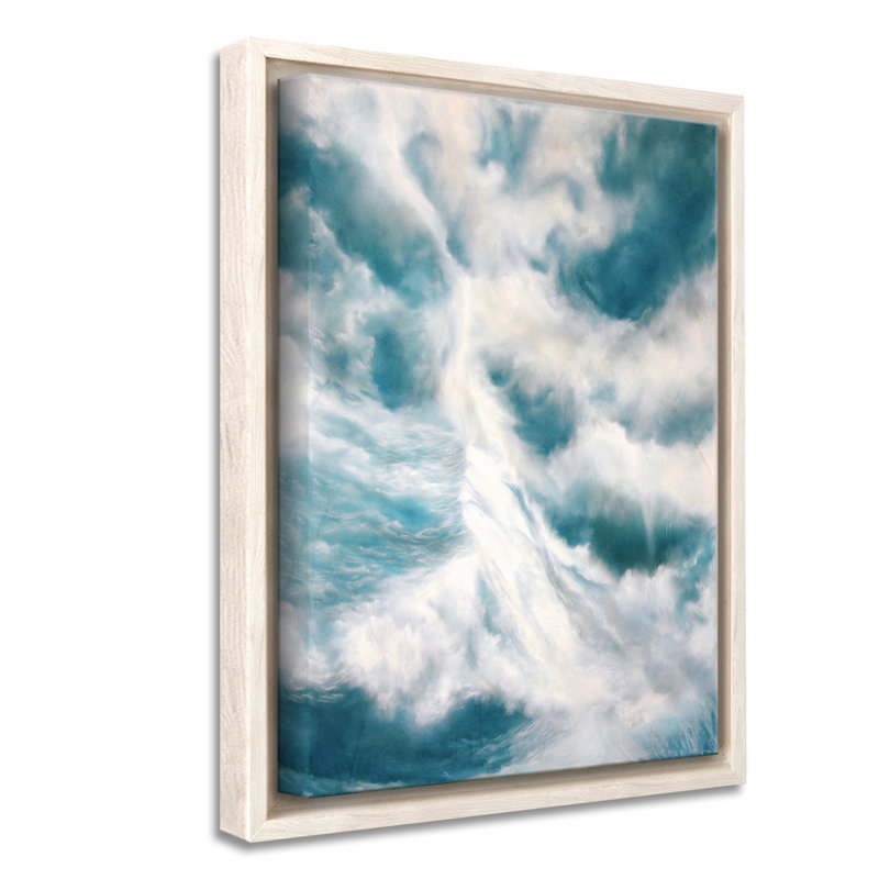 Coastal Retreat Underwater Clouds II by  - Floater Frame Print on Canvas, 40" H x 30" W x 2.375" D, Framed Canvas, Beige