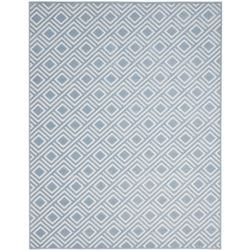 Tapis d'intérieur moderne bleu Ebern Designs Garp, Rectangle 7 pi 10 po x 9 pi 10 po