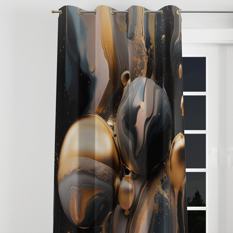 Averlie - Rideau à œillets moderne - Velours obscurcissant - 1 panneau, L 52 po x L 108 po, Golden Grommets