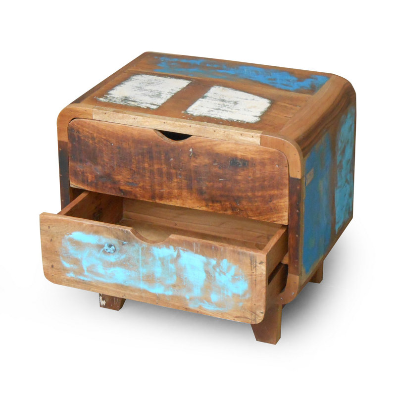 Paquette 55cm W Solid Wood Bedside Table