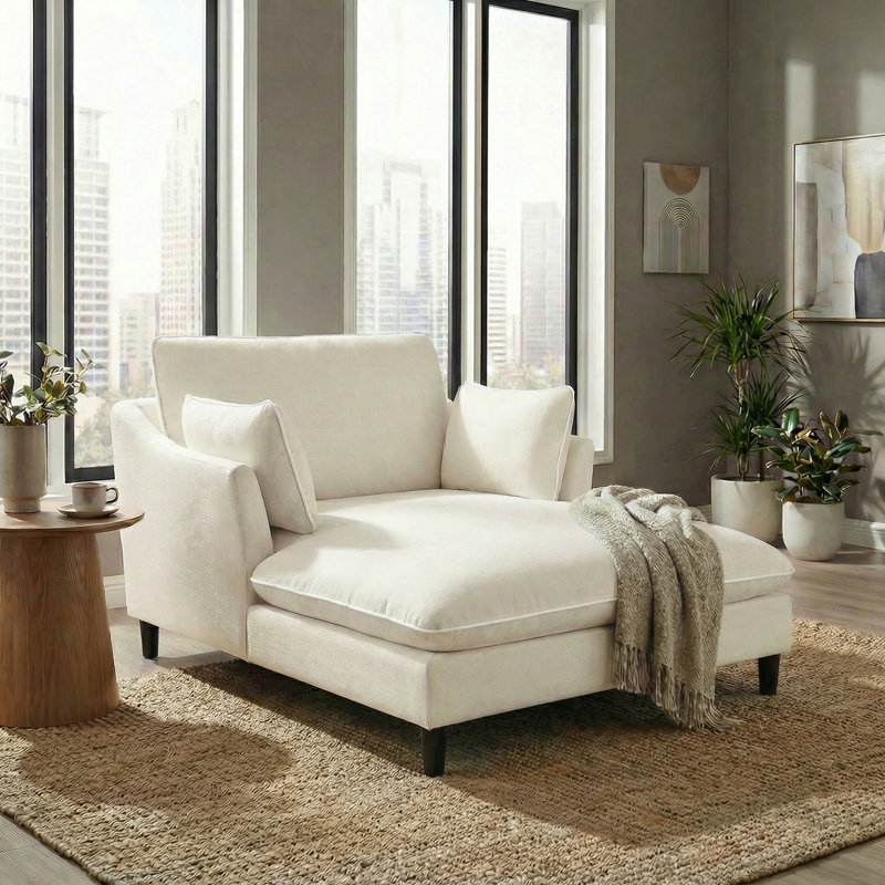 Canapé-lit 51,2 po Modern, Beige