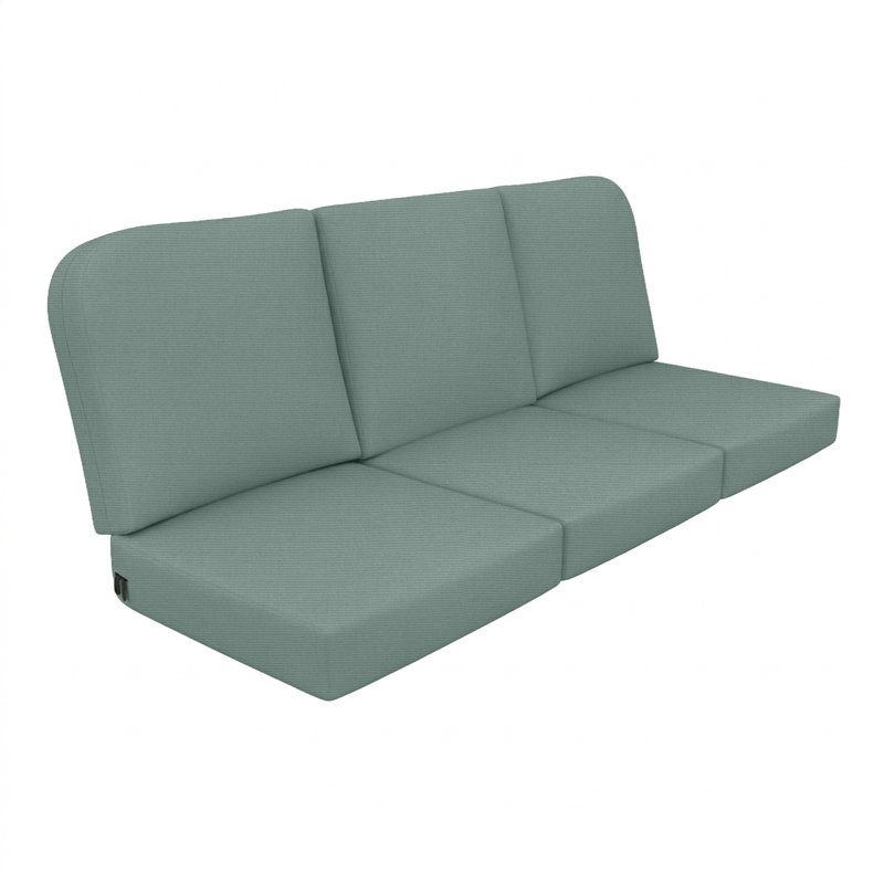 Sunbrella® Outdoor Sofa Cushion Set with 5" High-Density Foam, Pack of 3 Seat Back Bench Cushions, Canvas Spa