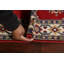 Tapis de couloir rouge / ivoire / vert / bleu en laine noué à la main de conception unique 2 pi 8 po x 9 pi 10 po