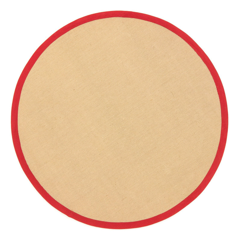 Sisal Hand Woven Red Rug, Round 60cm