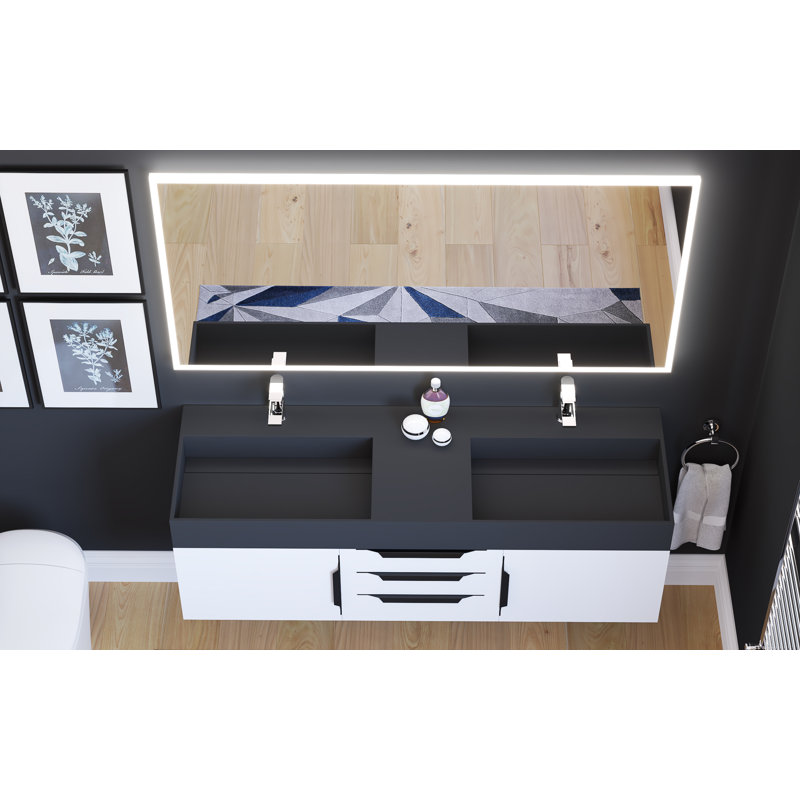 Jessalyn 60" x 30" Voice Control Smart LED Light Bathroom Vanity Mirror