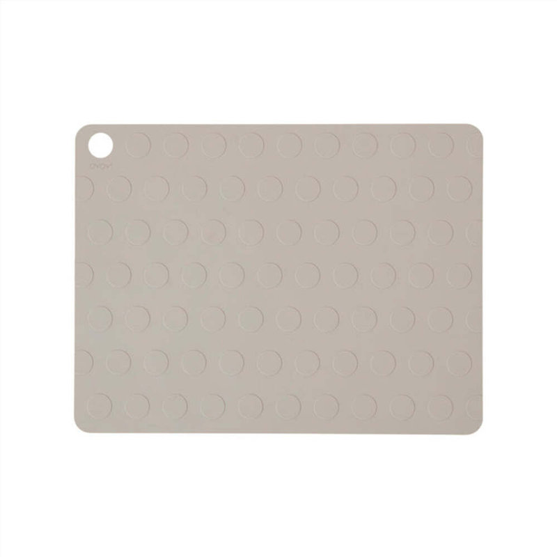 Dotto Silicone Rectangle Placemats, Clay