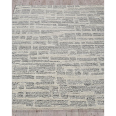 Exquisite Rugs Park City Handmade Hand-Tufted New Zealand Wool On Canvas Gray/Ivory Area Rug
