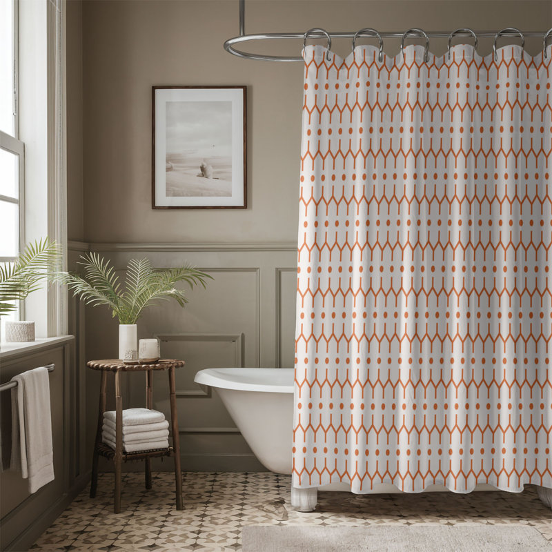 Orange Spots - Rideau de douche Premium, H 74 po x l 71 po