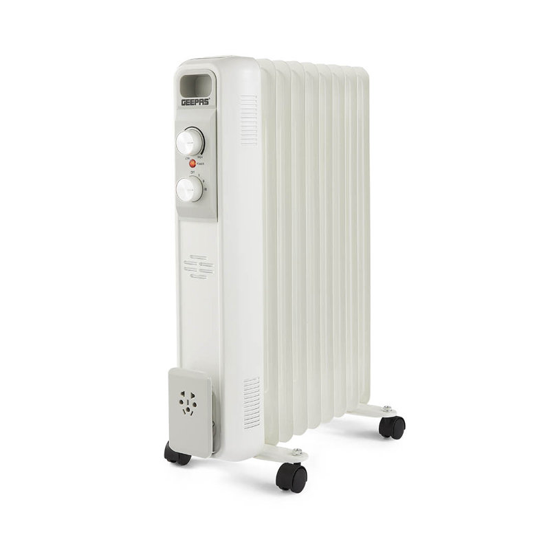 GEEPAS Oil Filled Radiator Heater | Portable Electric Heater 3 Heat Settings | Adjustable Thermostat Safety Cut-off Overheat Protection Energy Efficient Heating | 2 Year Warranty
